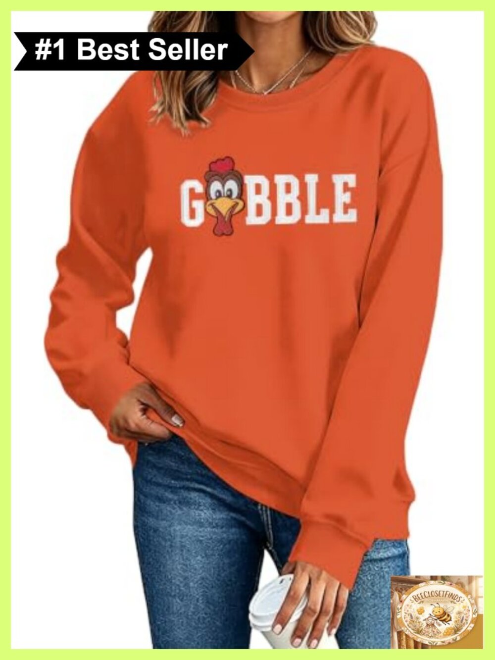 Embroidered Turkey Thanksgiving Sweatshirt Women Gobble Crewneck Pullover
